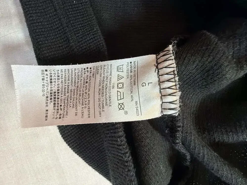 Banana Republic Men's Black Long Sleeve Waffle-Knit Crewneck Shirt